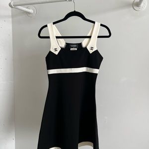 Chanel Black & White CC Logo Dress
